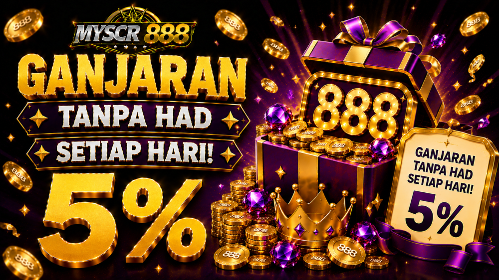 Bonus Harian Tanpa Had MYSCR888 5%